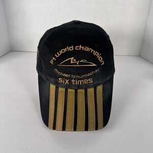 Michael Schumacher Six Times F1 World Champion Black Gold Baseball Cap Hat